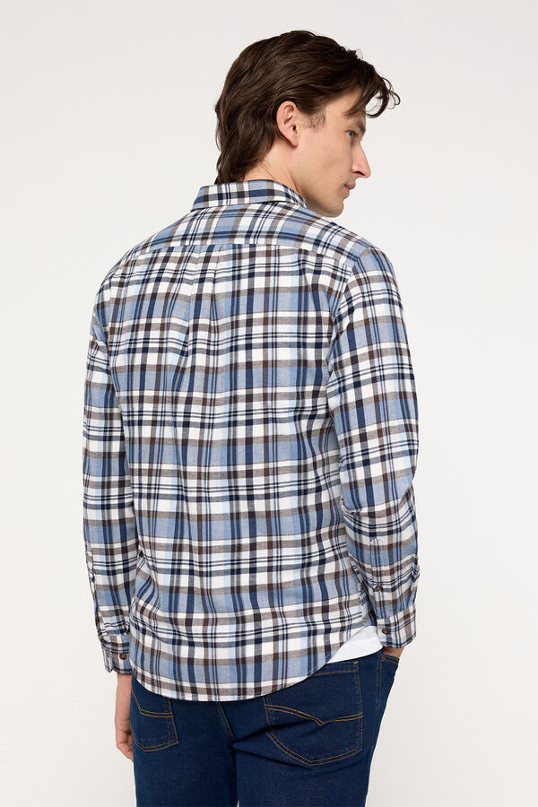 Milano Camisa Twill Cuadros Azul