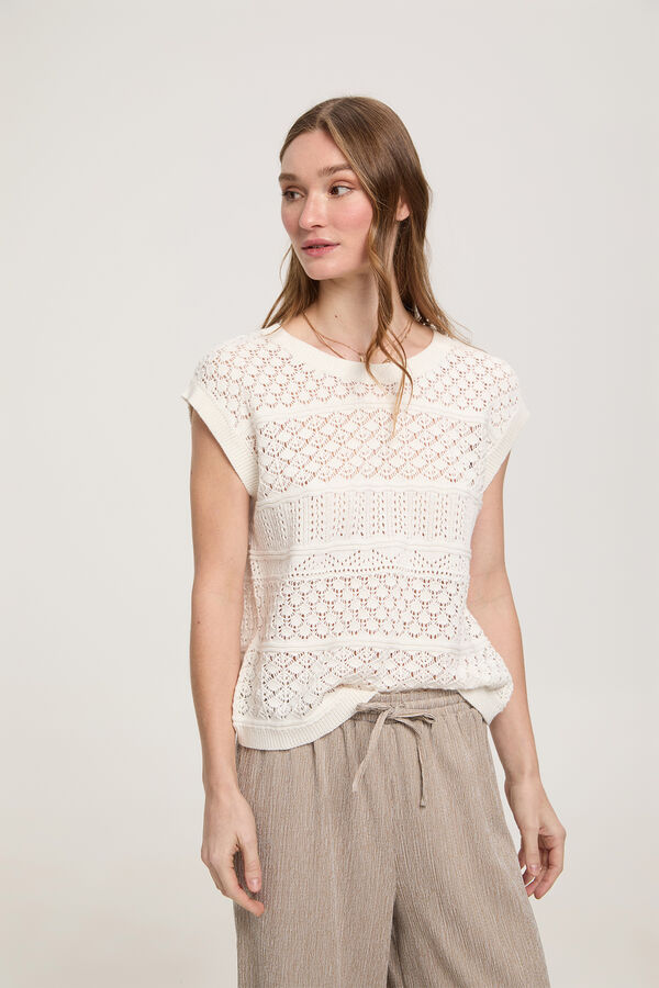 Milano Top colete de crochet Marfim