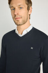 Pedro del Hierro Camisola gola em bico Marinho