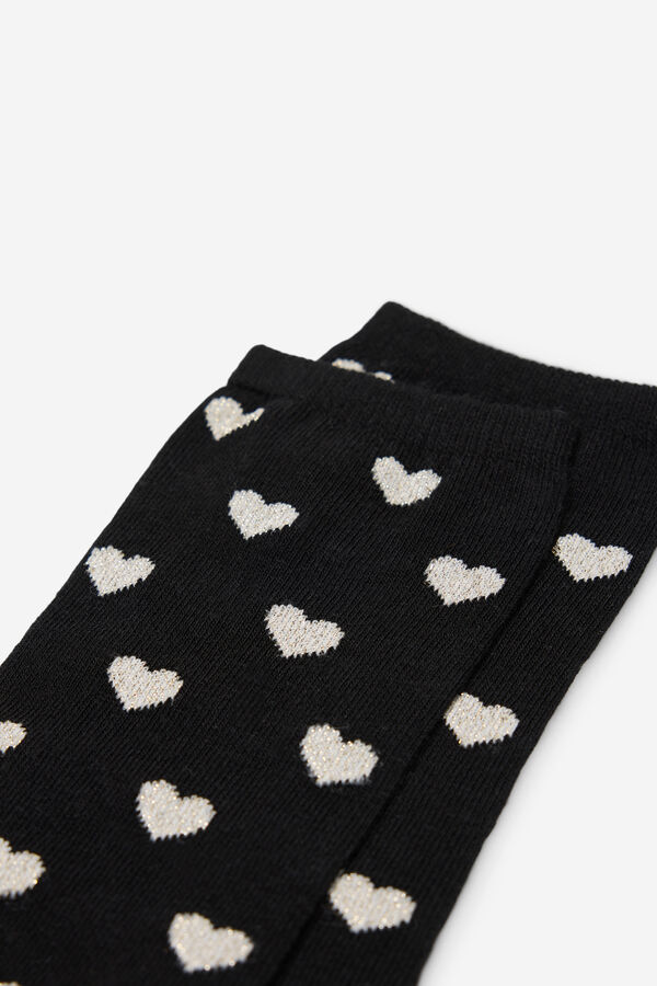 Milano Meias cora&ccedil;&atilde;o Lurex Preto