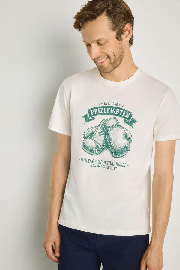 Springfield T-shirt de manga curta Marfim