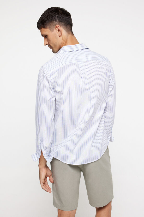 milano Camisa Chambray Polera Azul