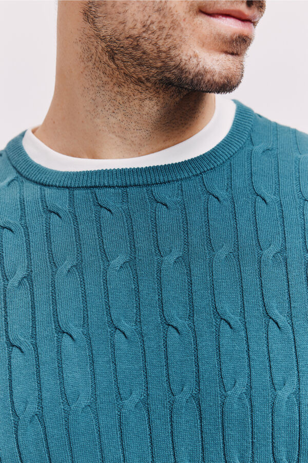 Milano Jersey cuello caja Azul