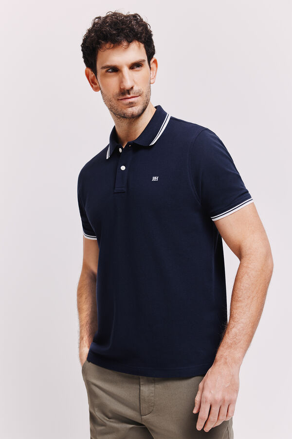 Pedro del Hierro Polo manga curta Marinho