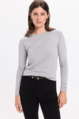 Milano Camisola básico de liso malha Cinza claro