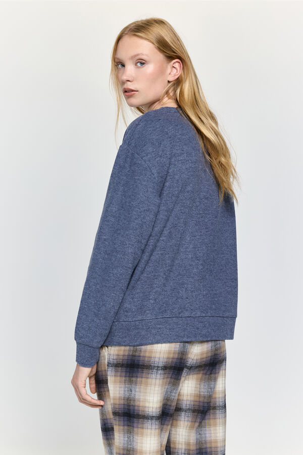 Milano Camiseta punto polar suave cuello caja Azul Oscuro