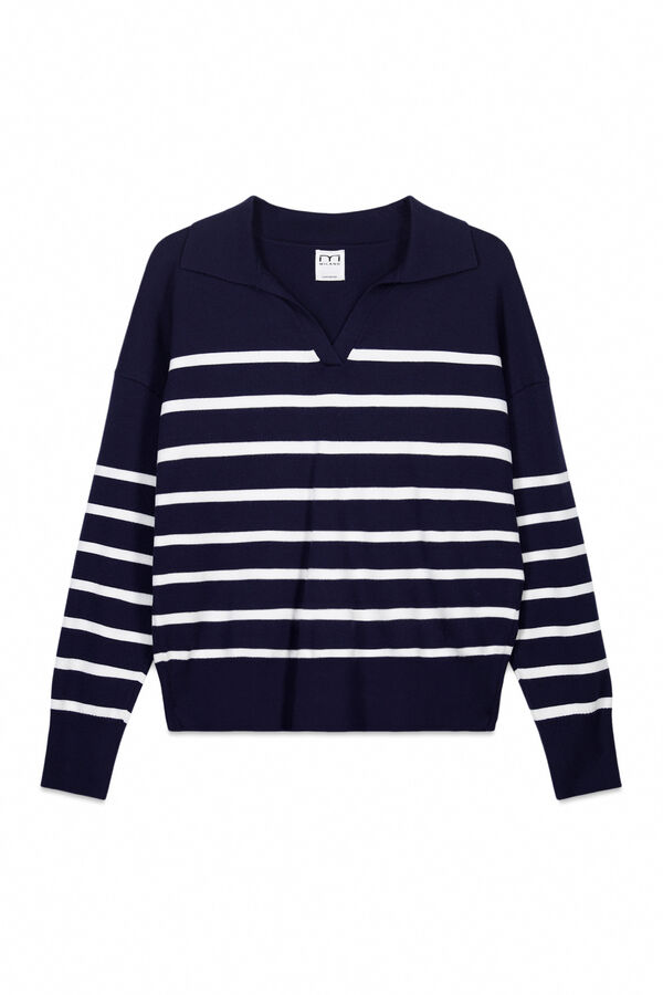 Milano Camisola gola polo Marinho