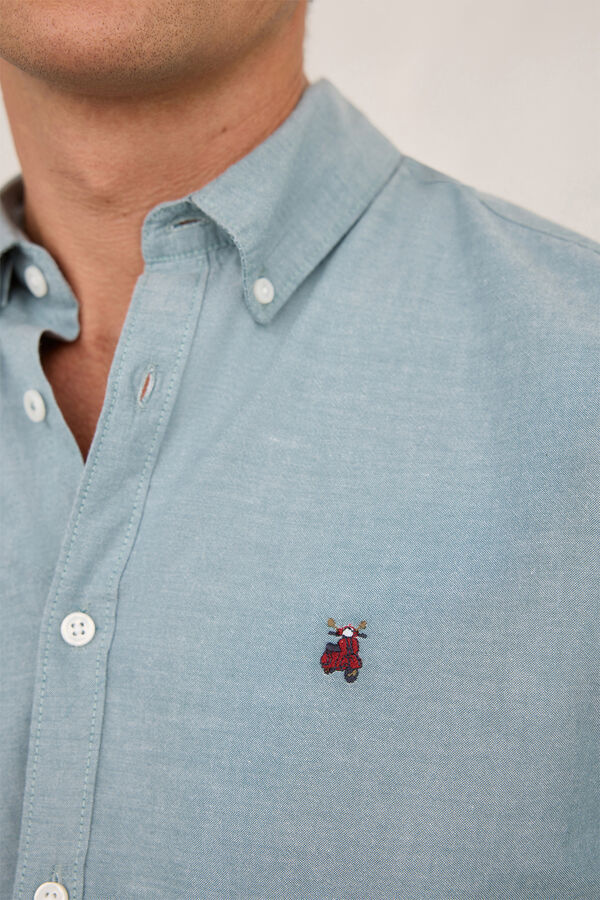 Milano Camisa esportiva estampado Oxford Azul turquesa