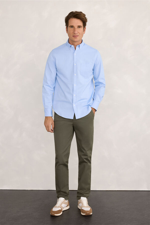 Milano Camisa Sport Oxford Azul Claro