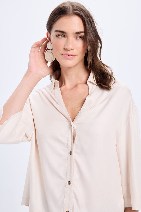 Milano Blusa cuello polo Beige