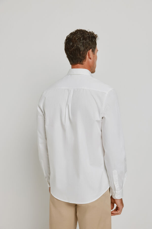 Springfield Camisa lisa de manga comprida Branco