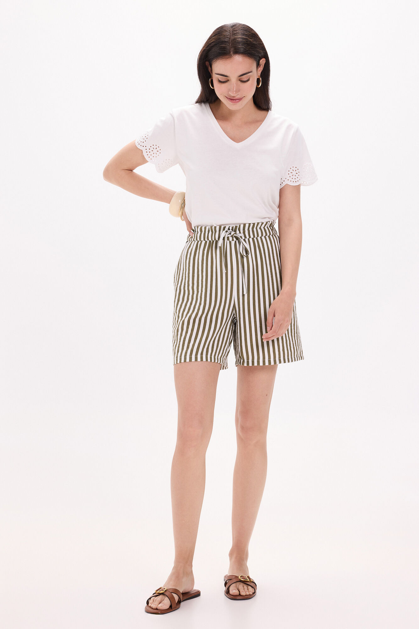 Milano Bermuda fluida rayas