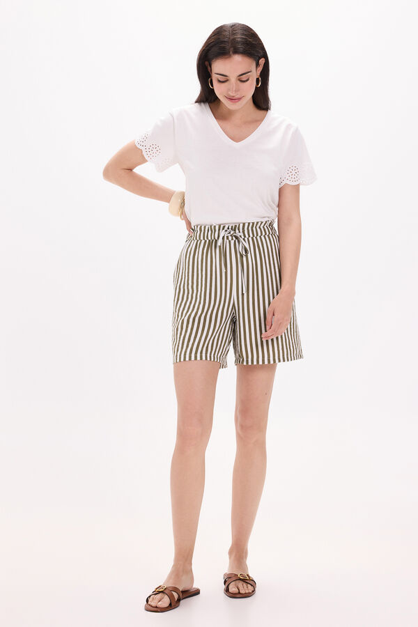 Milano Bermudas riscas Estampado verde