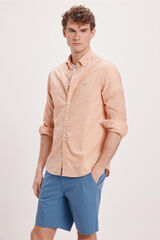 Milano Camisa malha slub lisa laranja