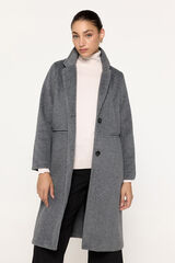 Milano Abrigo de pa&ntilde;o largo Gris Oscuro