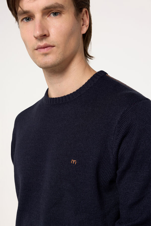Milano Jersey cuello caja coderas Navy