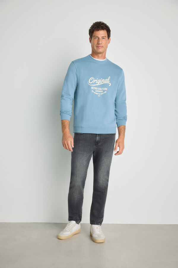 Milano Sweatshirt gola redonda com logo Azul indigo