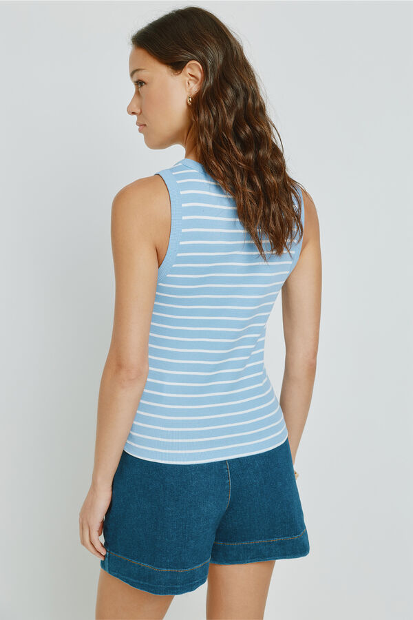 Milano Top nadador de rayas Azul