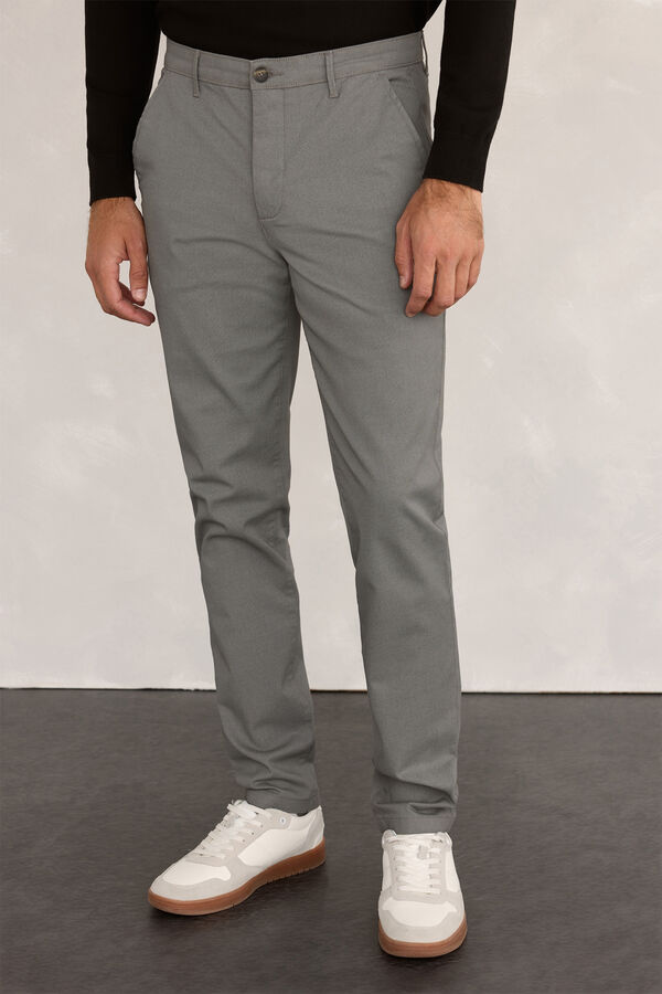 Milano Calças Chino Confortável Cinza claro