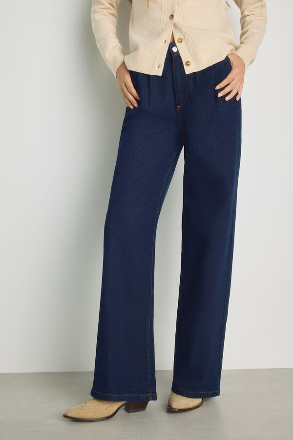 Milano Cal&ccedil;a jeans larga Marinho