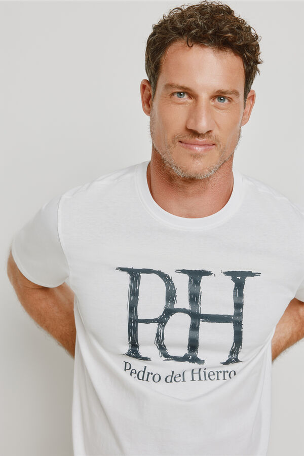 Pedro del Hierro Camiseta manga corta estampada Blanco