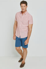 Milano Camisa lisa de manga curta Rosa