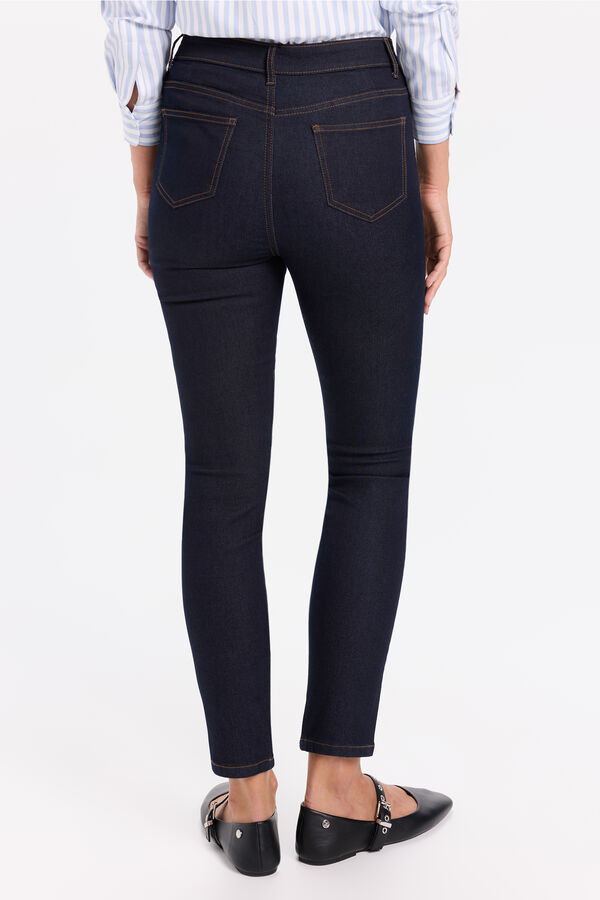 Milano Calça jeans push-up de cintura média Marinho