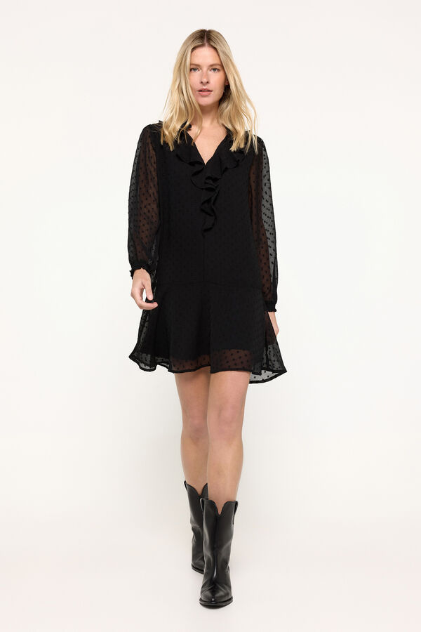 Milano Vestido de chiffon Preto