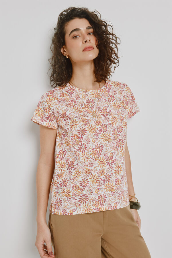 Milano T-shirt estampada de manga curta Marfim
