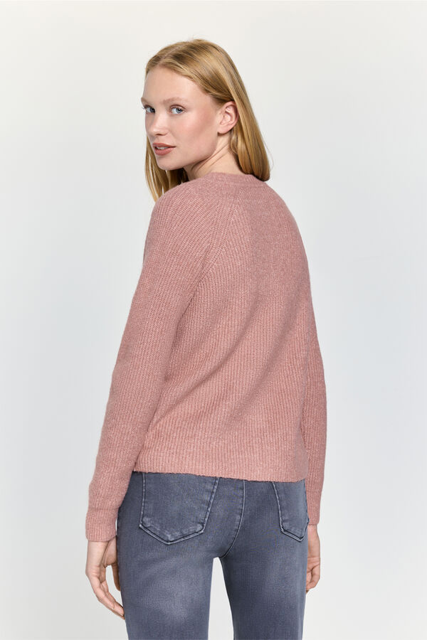 Milano Cardigan de punto botones forrados Rosa