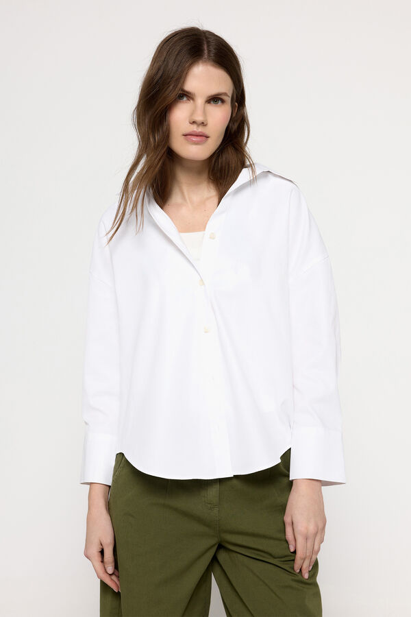 Milano Camisa b&aacute;sica popel&iacute;n Blanco