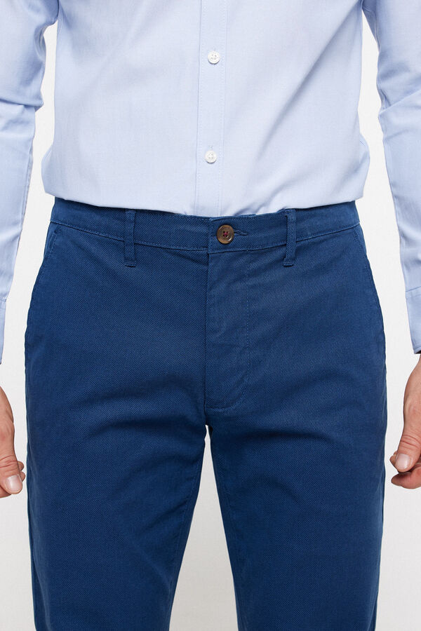 Milano Cal&ccedil;as Chino Falsa Estrutura Estampado azul