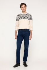 Milano Jersey cenefas cuello caja Marfil