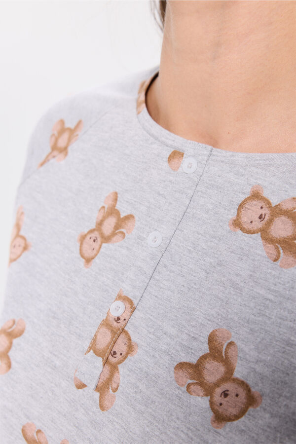 Milano Pijama de pelúcia Cinza claro