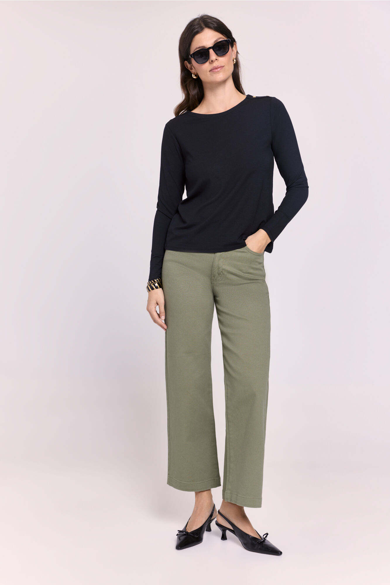 Milano Camisola gola redonda com bot&otilde;es