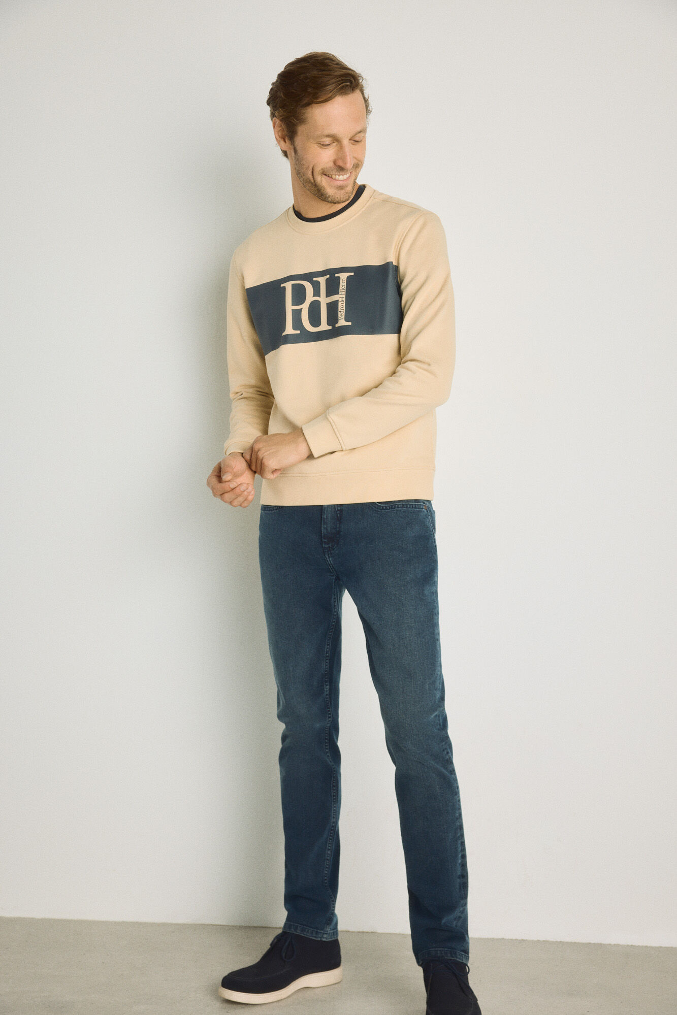 Pedro del Hierro Sudadera cuello redondo con logo
