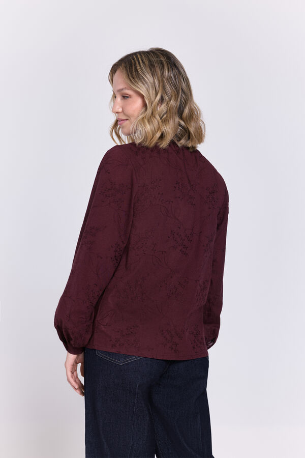 Milano Blusa tejido bordado Vino
