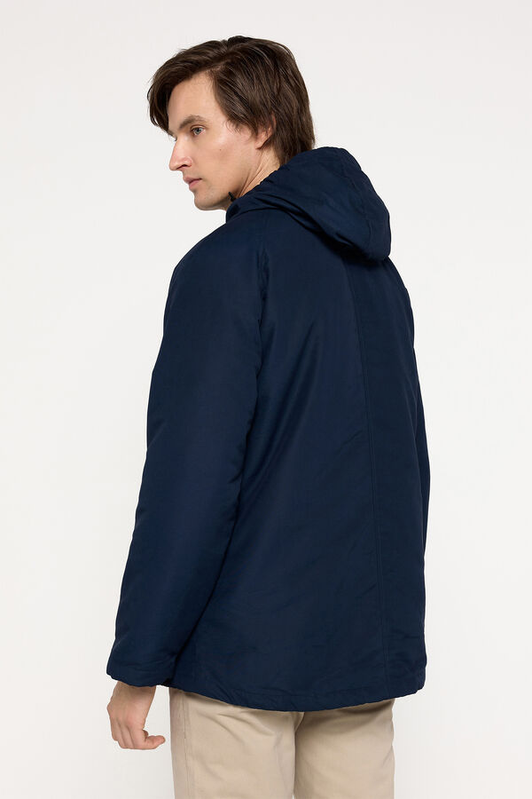 Milano Parka comprida capuz Marinho