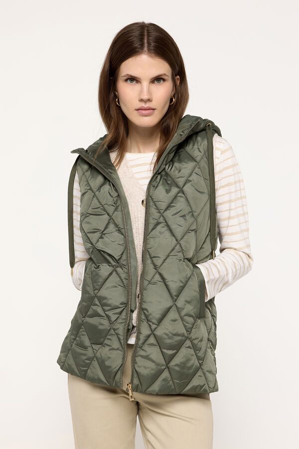 Milano Chaleco acolchado capucha Verde