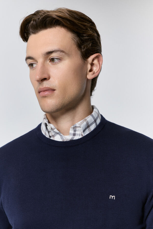 Milano Jersey básico cuello caja Navy