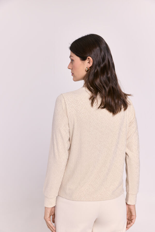 Milano Jersey cuello alto Beige