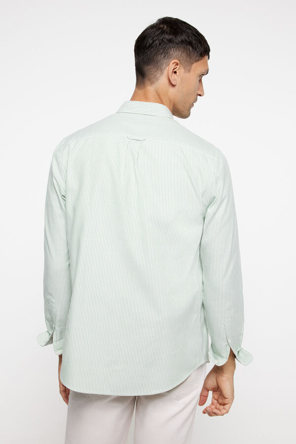 milano Camisa oxford riscas Estampado verde