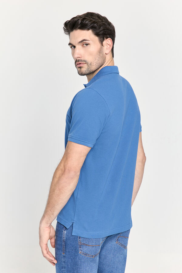 Pedro del Hierro Polo b&aacute;sico manga curta Azul