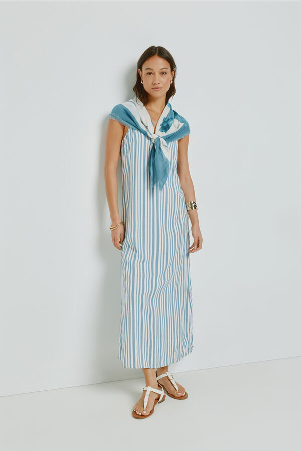 Milano Vestido escote pico con tirantes Azul