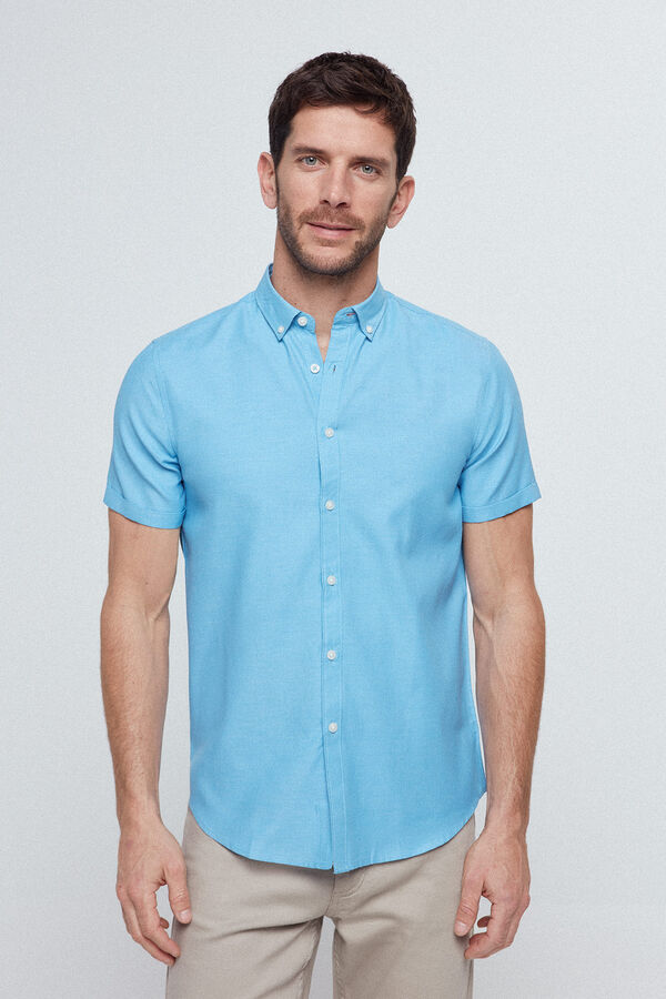 Fifty Outlet Camisa Microcuadro Colores Azul