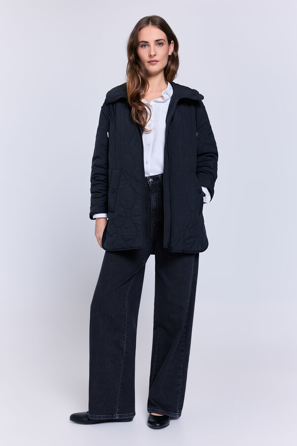 Milano Casaco acolchoado com capuz Preto