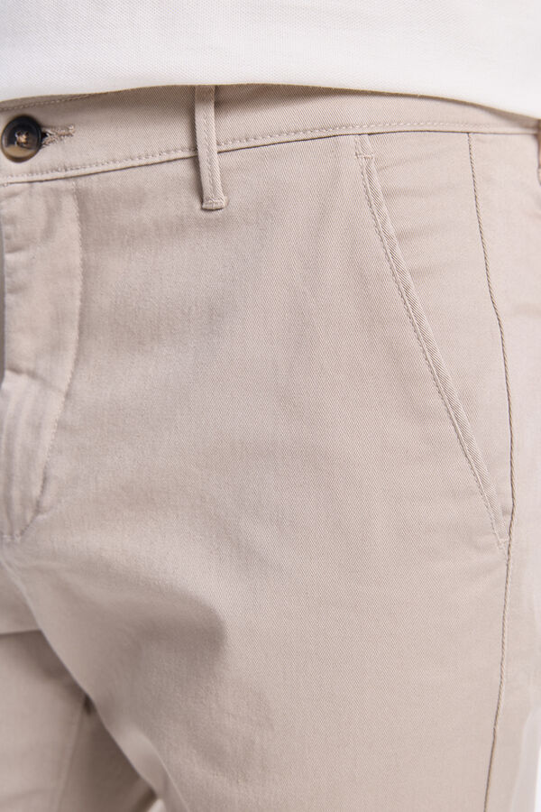 Milano Pantalón Chino Liso Slim Beige