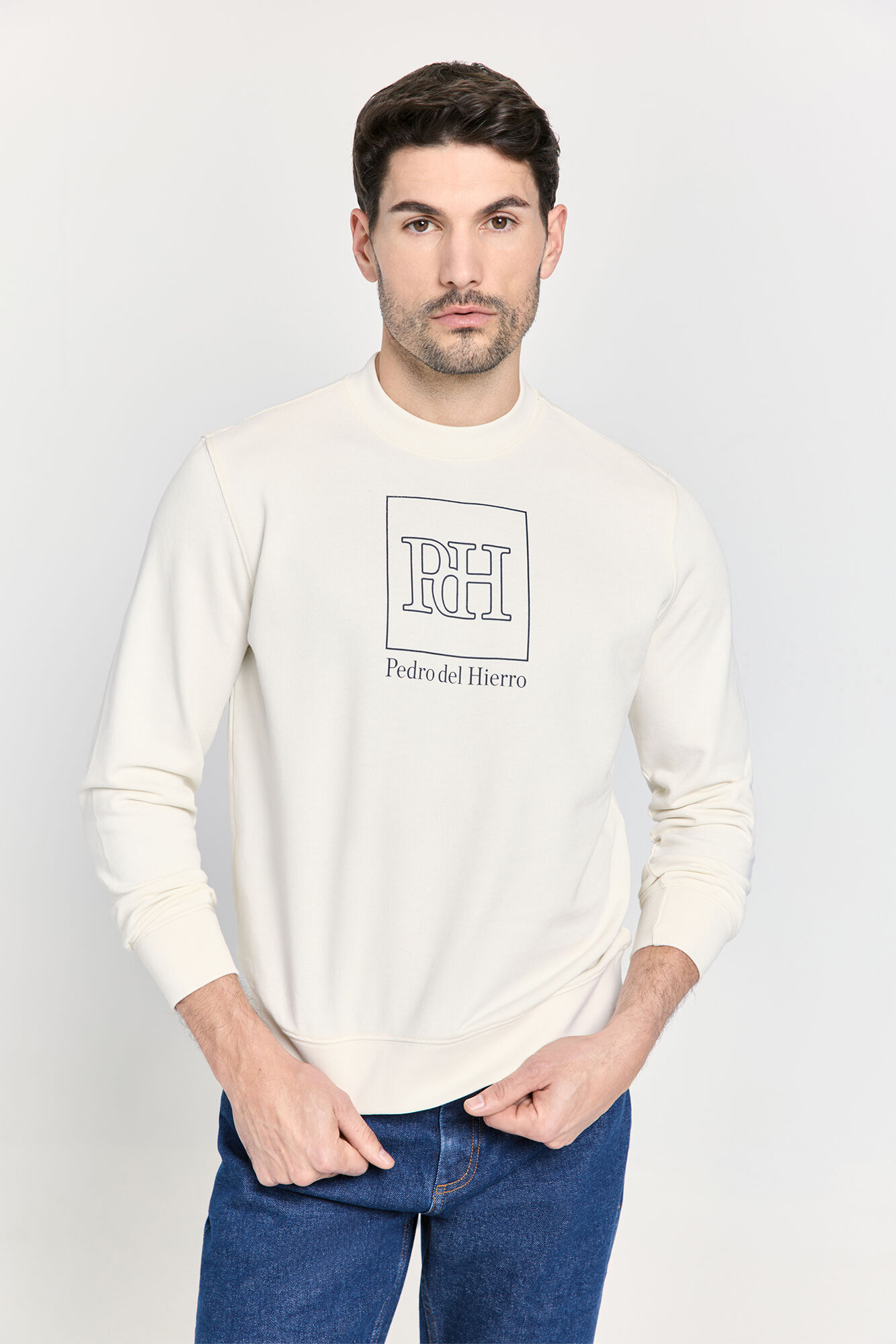 Pedro del Hierro Sudadera cuello redondo con logo