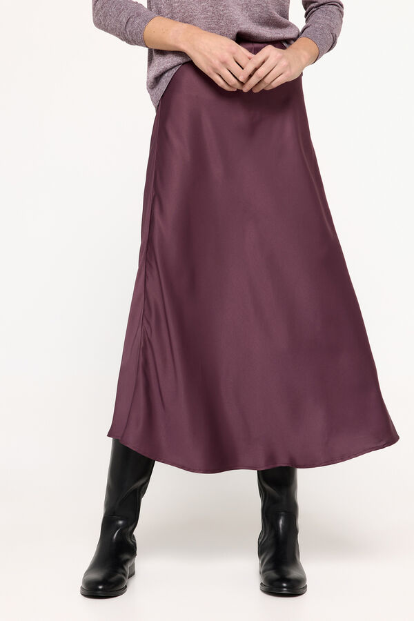 Milano Saia midi acetinada Vinho