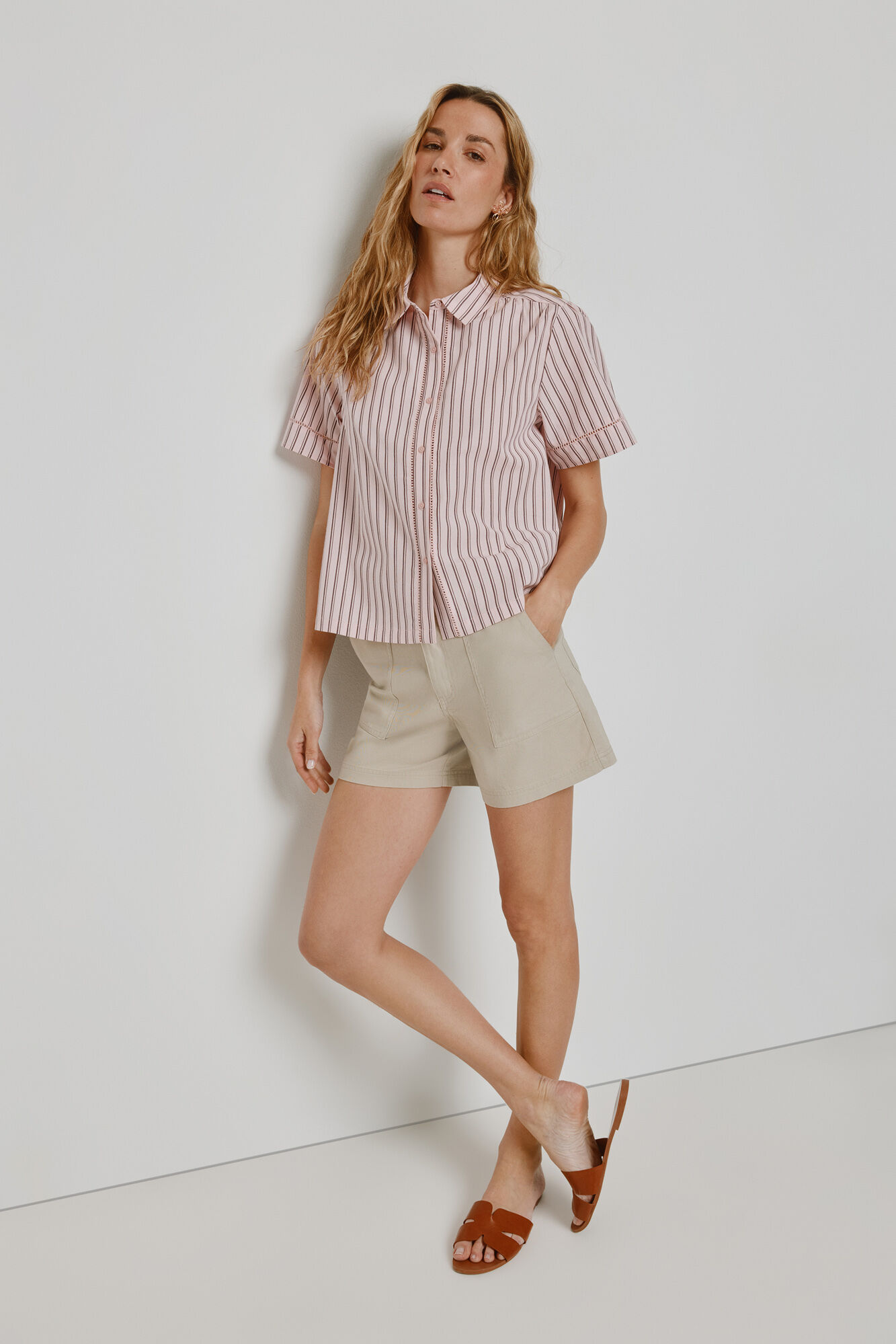Milano Blusa rayas manga corta